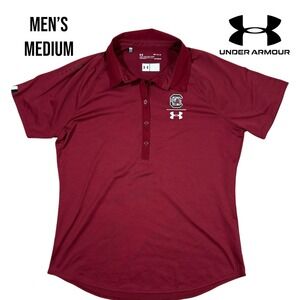 South Carolina Gamecocks Under Armour Men's Polo Shirt Medium Maroon Golf Casual